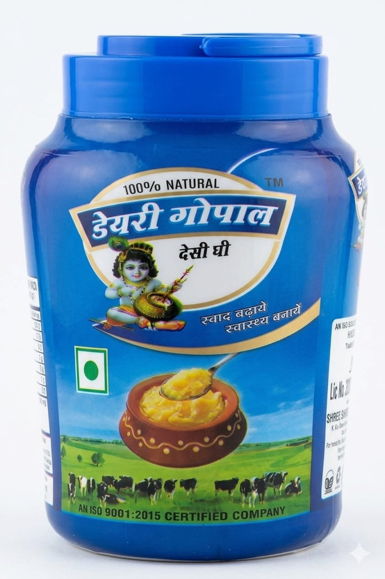 DAIRY GOPAL Natural Pure Desi Milk Buffalo Ghee Rich Aroma Traditional Taste Healthy Cooking Ghee Mason Jar(905 g)