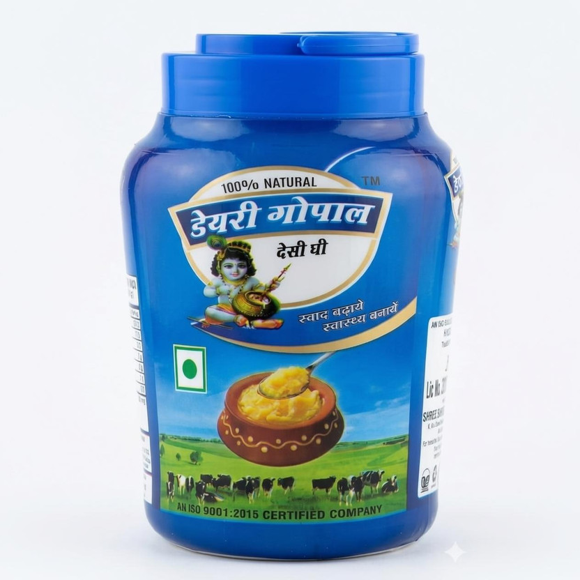 DAIRY GOPAL Natural Pure Desi Milk Buffalo Ghee Rich Aroma Traditional Taste Healthy Cooking Ghee Mason Jar(905 g)