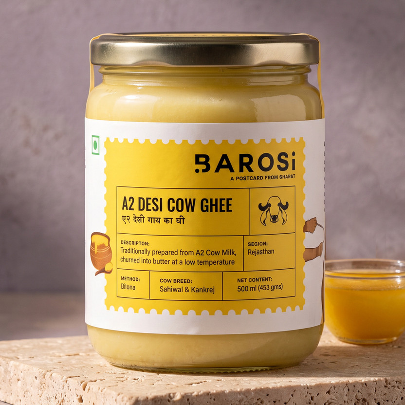 BAROSI A2 Desi Cow Ghee Glass Bottle(500 ml)