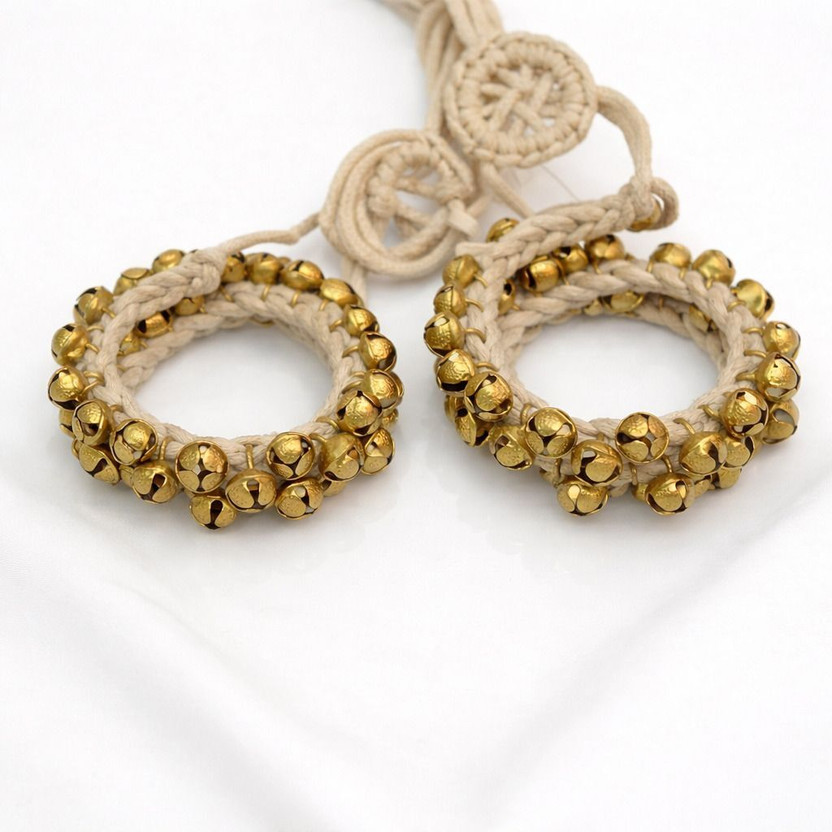 Aalayam Dhvani Brass Ghungroo Payal 25+25 Ghungroo Bells(50 Pieces, 24 inch)
