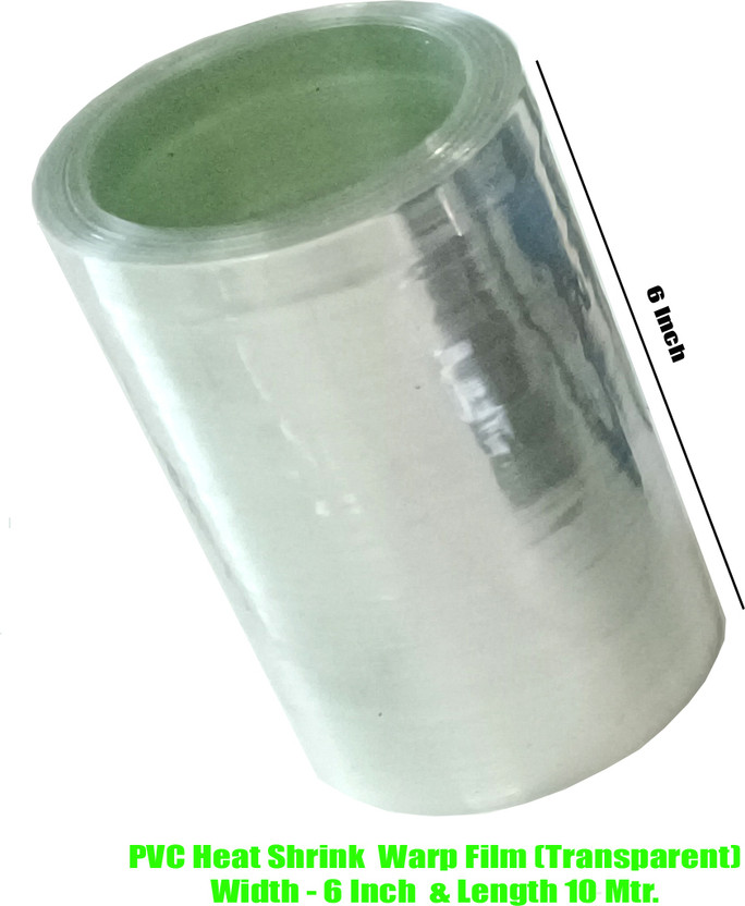 DASS DASS PVC Heat Shrink Wrap Film (6 Inch. Width & 10 Meter Length) Polymer Heat Shrink Sleeve Tube Gift Wrapper(Transparent) - Flipkart Deal