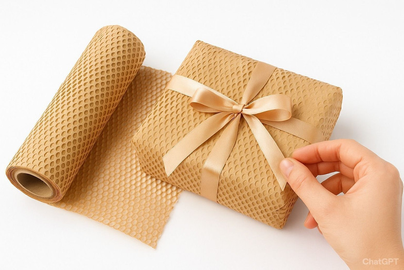 HONEYTERRA Honeycomb Kraft Paper bubble Wrap for gift wrapping(15 inch-10 m) Eco-Friendly Plastic Alternative Gift & Packaging Supplies Honeycomb Kraft Paper Gift Wrapper(Brown)