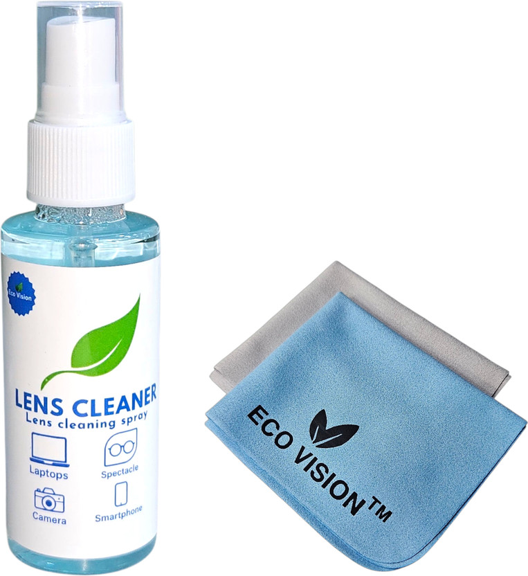Eco Vision 1 Lens Cleaning Spray With 2 Microfiber Cloth For Spectacle, Camera, Laptop etc(100 ml)
