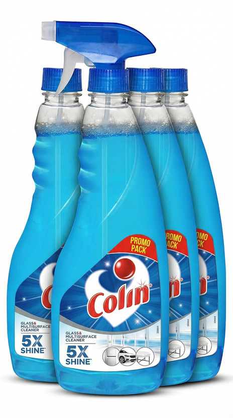 Colin Glass Cleaner Spray Mirror Cleaner Window Cleaner Streak Free Kitchen Surface(4 x 500 ml)