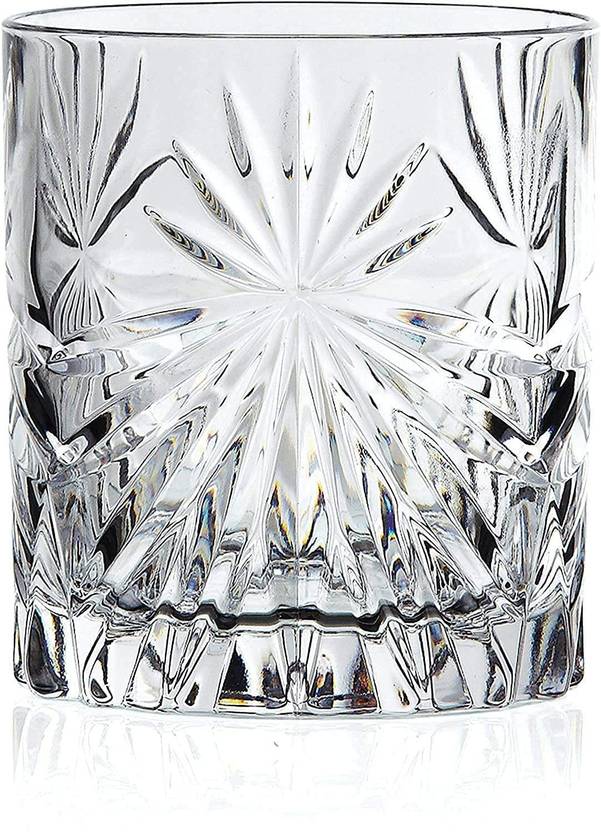 ANOXA (Pack of 6) Crystal Whiskey Glasses Hand Blown Crystal Thick