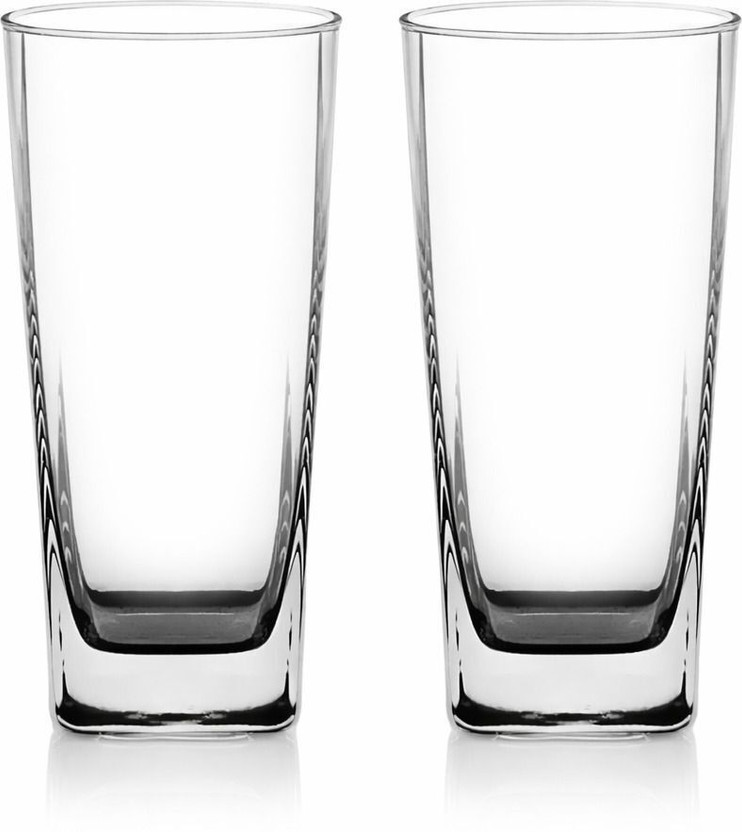 V Bright (Pack of 2) Multi-Purpose Beaver Tumbler Drinking Glass Set for Home Use Glass Set Water/Juice Glass(330 ml, Glass, Clear)