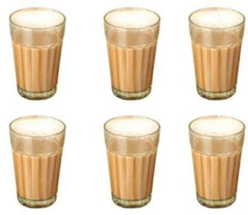 Ravri Trader (Pack of 6) (Pack of 6) Traditional Indian Cutting Chai /Tea Style Experience Set(Pack of Glass Set Water/Juice Glass(100 ml, Glass, Clear)