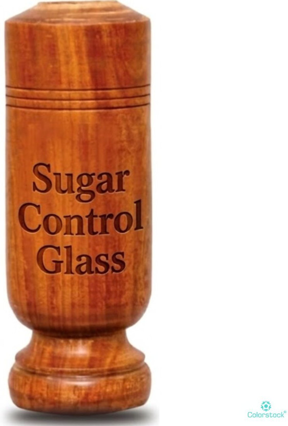 Colorstock Sugar Control Glass | For Ayurvedic Vijaysar Drinking Cup For Sugar Balance Glass Water/Juice Glass(100 ml, Wood, Light Brown)
