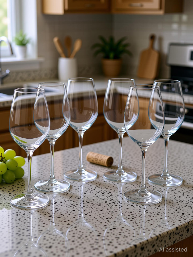 MOOZICO (Pack of 6) Royal Look Stylish Bright Wine Glass Set of 6 Transparent Glass Set Whisky Glass(420 ml, Glass, Clear)
