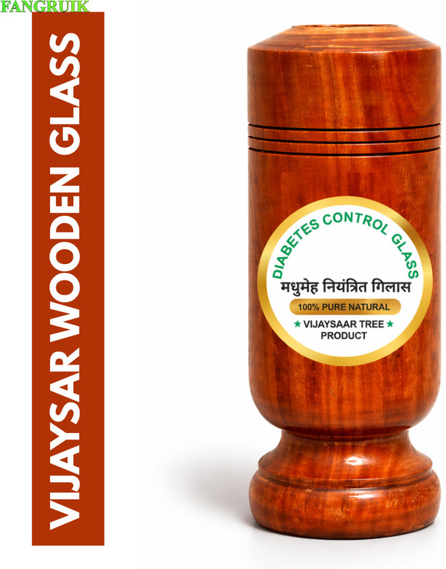 Fangruik vijay star wooden glass - water cup - soak use Glass Water/Juice Glass(100 ml, Wood, Light Brown)