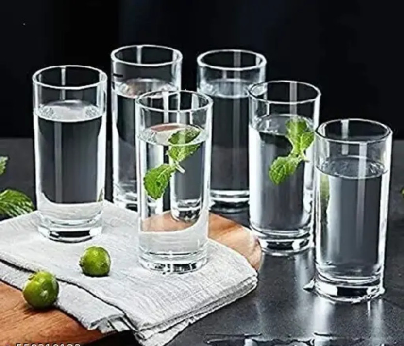 JYOTIXPRESS (Pack of 6) LEXURY PREMIUM STABLE WATER AND JUCIE GLASS MULTIPURPUS USE DAILY LIFE ENHANCE Glass Set Water/Juice Glass(200 ml, Glass, Clear)