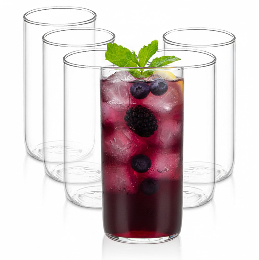 AGARO (Pack of 6) Elite Borosilicate Glass Tumbler, Serves Water, Cold Drinks, Juice, Milk Glass Water/Juice Glass(340 ml, Glass, Clear)