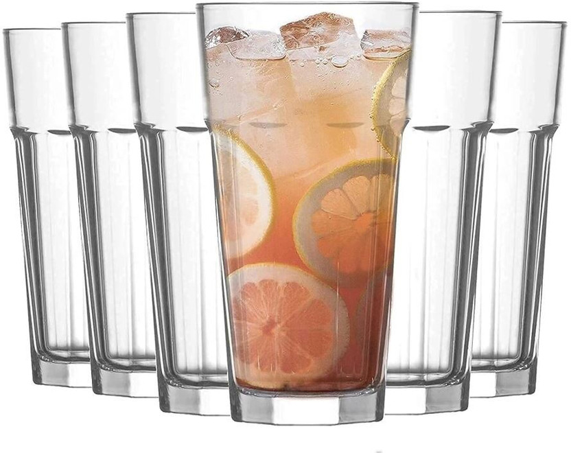 Vitrexa (Pack of 6) Crystal Glass Tumbler 300ml, Clear Drinking Glass for Water, Juice & Soft Drinks Glass Set Water/Juice Glass(300 ml, Glass, Clear)