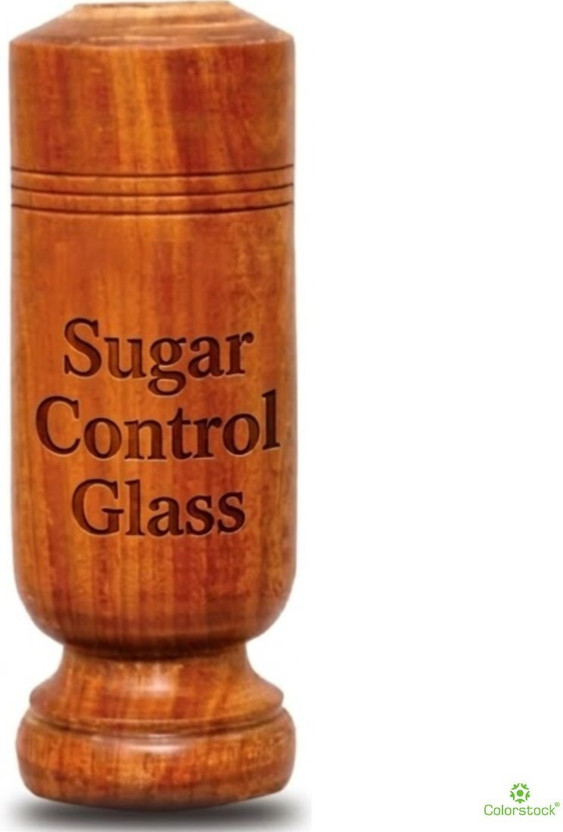 Colorstock Sugar Control Glass | For Natural Pure Wood Glass For Diabetes Care Handcrafted Glass Water/Juice Glass(100 ml, Wood, Light Brown)