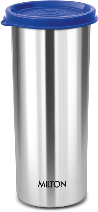 MILTON Stainless Steel Tumbler with Lid, 530 ml, 1 Piece, Glass Water/Juice Glass(530 ml, Steel, Steel)