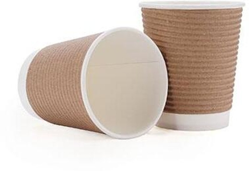 VT Hospitality Suppliez (Pack of 50) VT-RPC-250-KBR-50P Glass Hot Beverage Glass(250 ml, Paper, Light Brown)