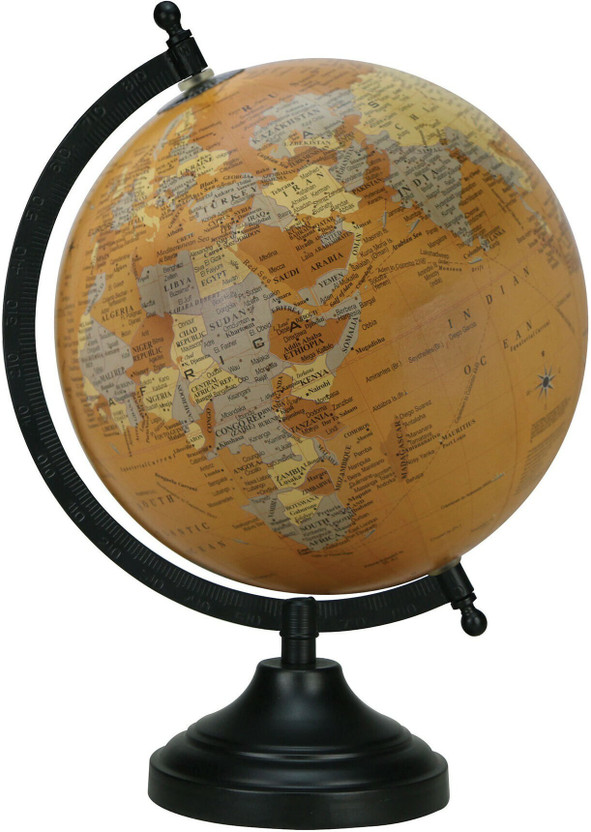 Globeskart Designer Rust Orange Desk & Table Top Political World Globe(Medium Rust Orange)