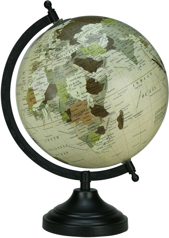 Globeskart Designer Beige Cream Desk & Table Top Political World Globe(Medium Beige Cream)