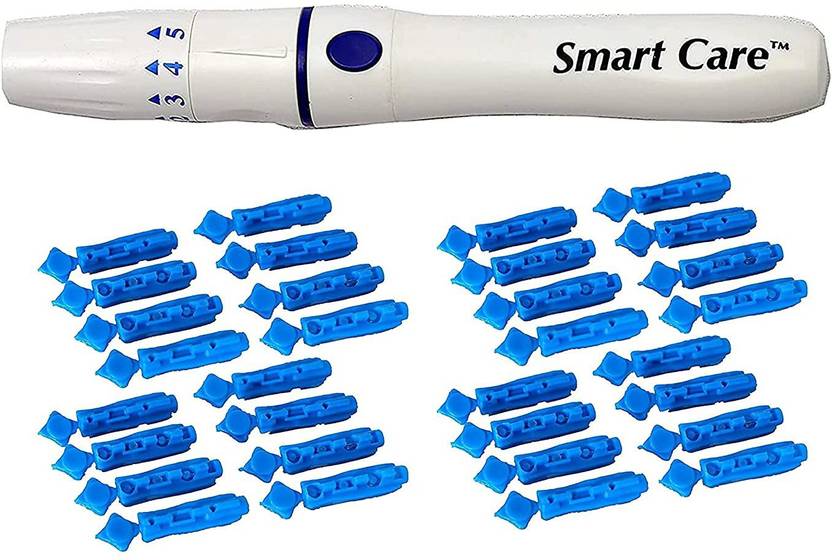 Smart Care Blood Adjustable Lancet Pen Device with 100