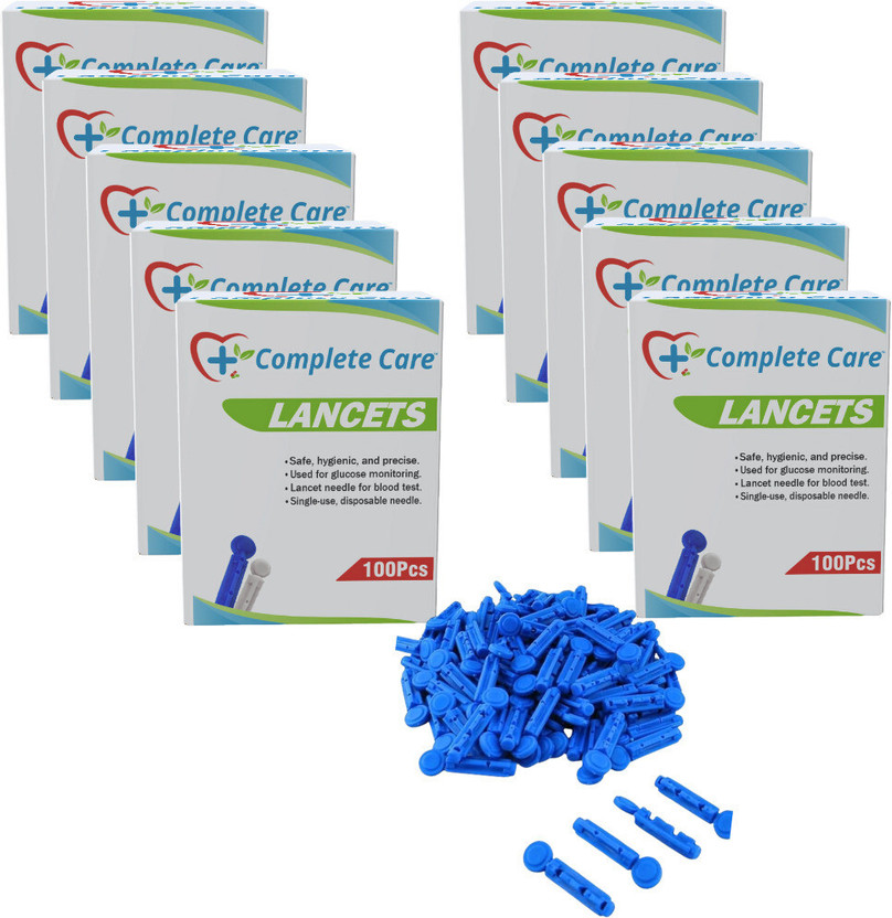 Complete Care Safety Lancets, Sterile, Single-Use Blood Lancets for Painless Testing Glucometer Lancets(1000)