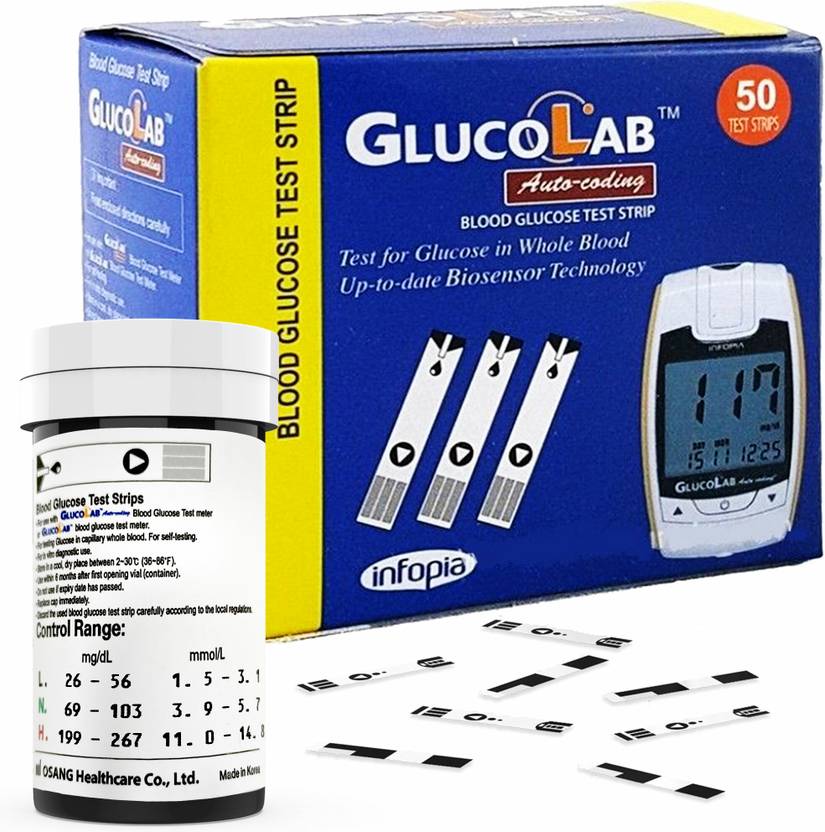 Klife Glucolab Blood Glucose Sugar Testing 50 Strips Price in India Buy Klife
