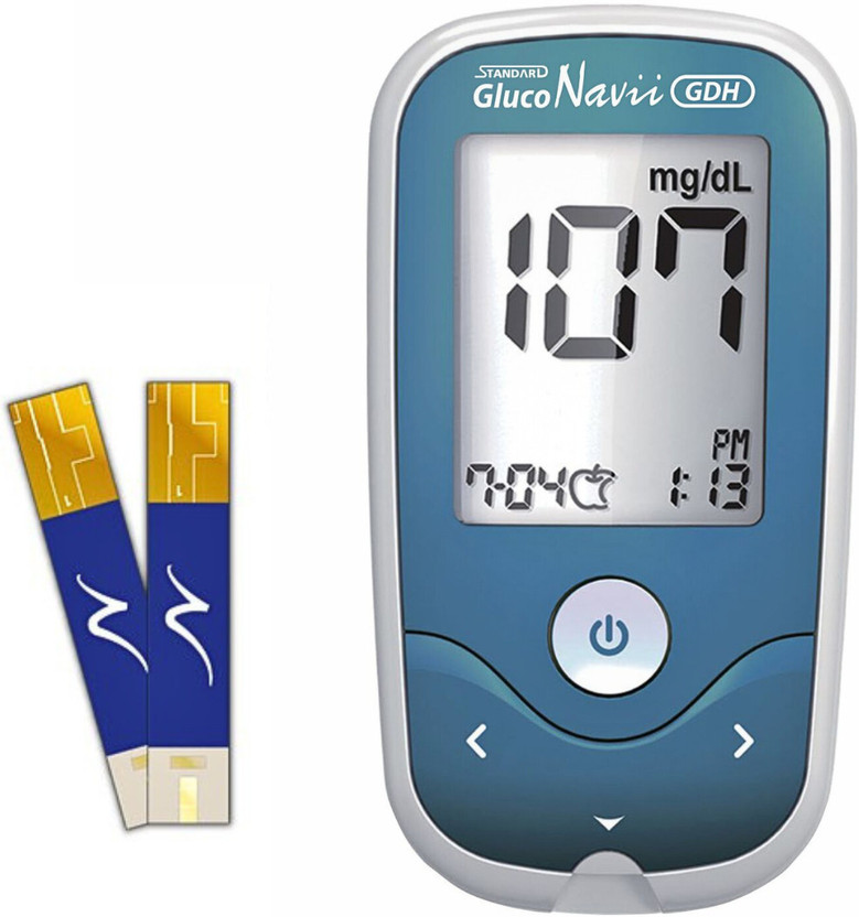 STANDARD STANDARD Gluco Navii GDH Blood Glucose Meter With 100 Strips & 100 Lancets Glucometer(Blue, White) - Flipkart Deal