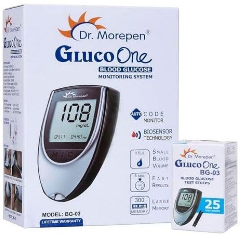 Dr. Morepen Gluco One Glucometer(Black)