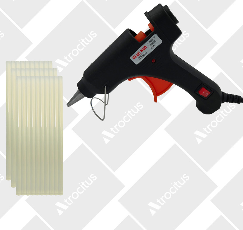 Atrocitus AtrocitusGG1045 20W Black Glue Gun With 30Pcs Glue Stick for DIY Home Craft,Art Standard Temperature Corded Glue Gun(7 mm)