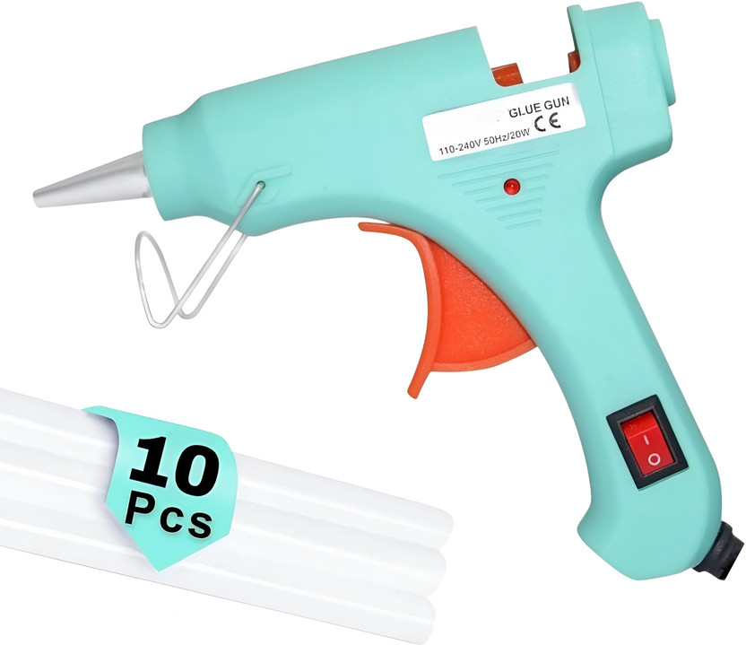 WRYDO9 20W Electric Mini Hot Glue Gun with 10 Sticks for Art, Craft & Home Fixing Standard Temperature Corded Glue Gun(7 mm)