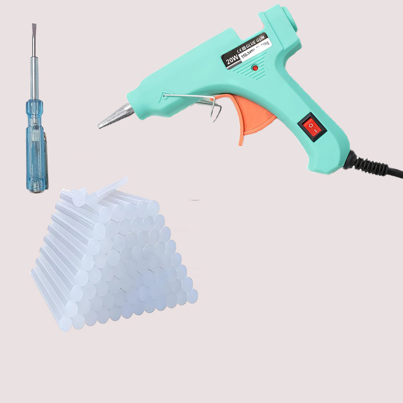 Atrocitus ATC090SBGT 20W Hot Glue Gun With50Pcs Glue Stick and Tester for Craft,Art Standard Temperature Corded Glue Gun(7 mm)