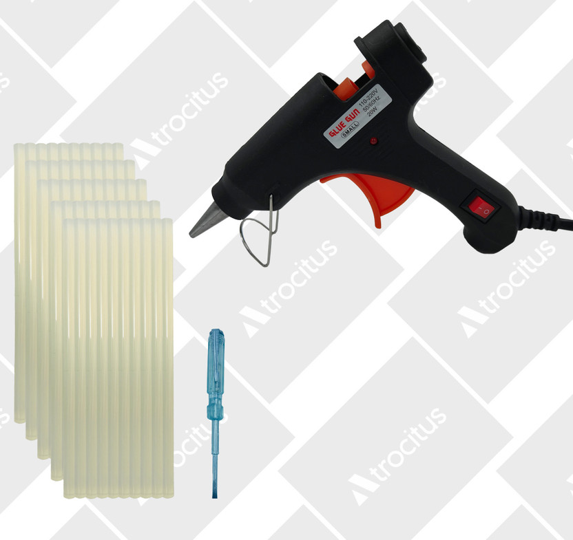 Atrocitus ATC009GT 20W Hot Glue Gun With50Pcs Glue Stick and Tester for Craft,Art Standard Temperature Corded Glue Gun(7 mm)