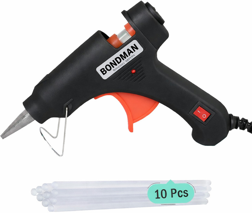 Bondman 20WATT HOT MELT GLUE GUN WITH HIGH 10 QUALITY GLUE STICKS Standard Temperature Corded Glue Gun(7 mm)