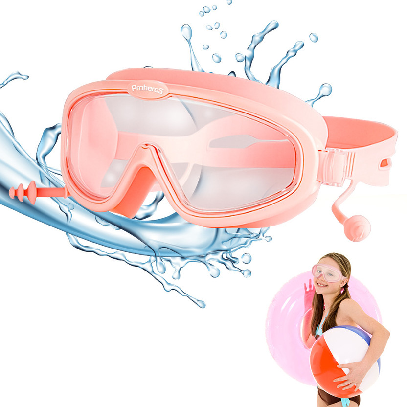 Verilux Big Frame Swim Goggles Kid Goggles Anti-fog Professional Swim Goggles Pink Swimming Goggles