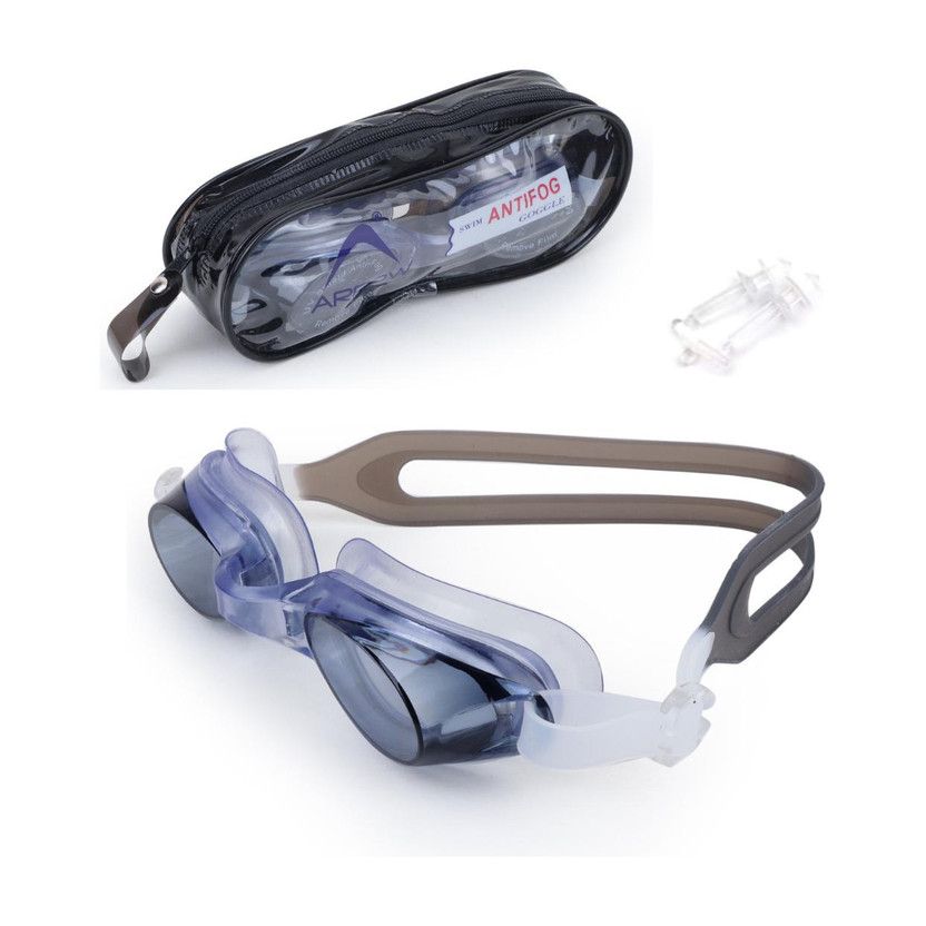 ArrowMax Swimming Goggle For Men Women Kids Training Silicone Strap Starters Goggle Swimming Goggles(Black)