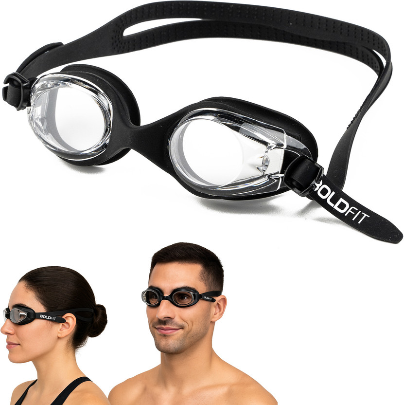 BOLDFIT Swim Googles Swimming Goggles(Black)
