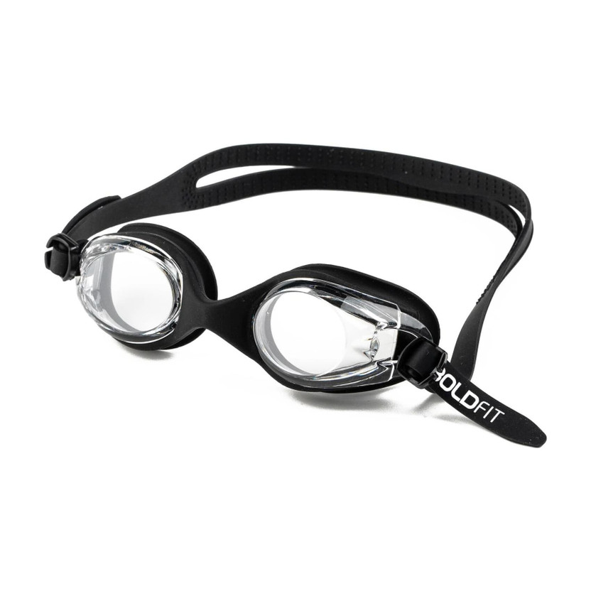 BOLDFIT Swimming Goggles for Adults Men & Women Airtight Adjustable Strap Swimming Goggles(Black)