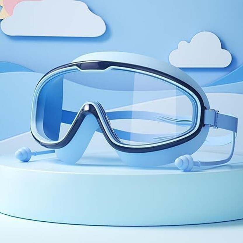 PEAKINITY Anti-Fog UV Protection Swim Goggles with Adjustable Strap Swimming Goggles(Blue)