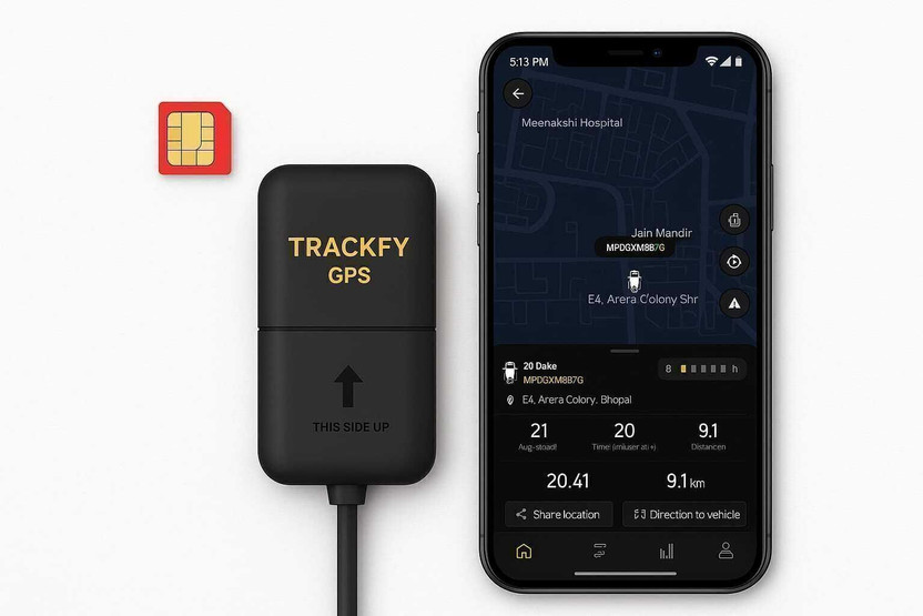Trackfy G17H ENGINE CUT OFF GPS Device(Black)