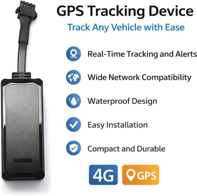 Elegance GPS Best Mini GPS Tracker with 30 Days Free SIM & Software Subscribtion GPS Device(Black)
