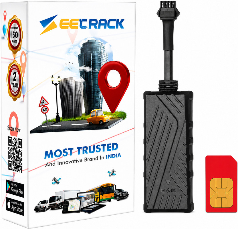 SEETRACK GPS Tracker for Bike, Car, Bus with Remote Engine Lock Advance Tracking Software GPS Device(4000 Maps, Black)