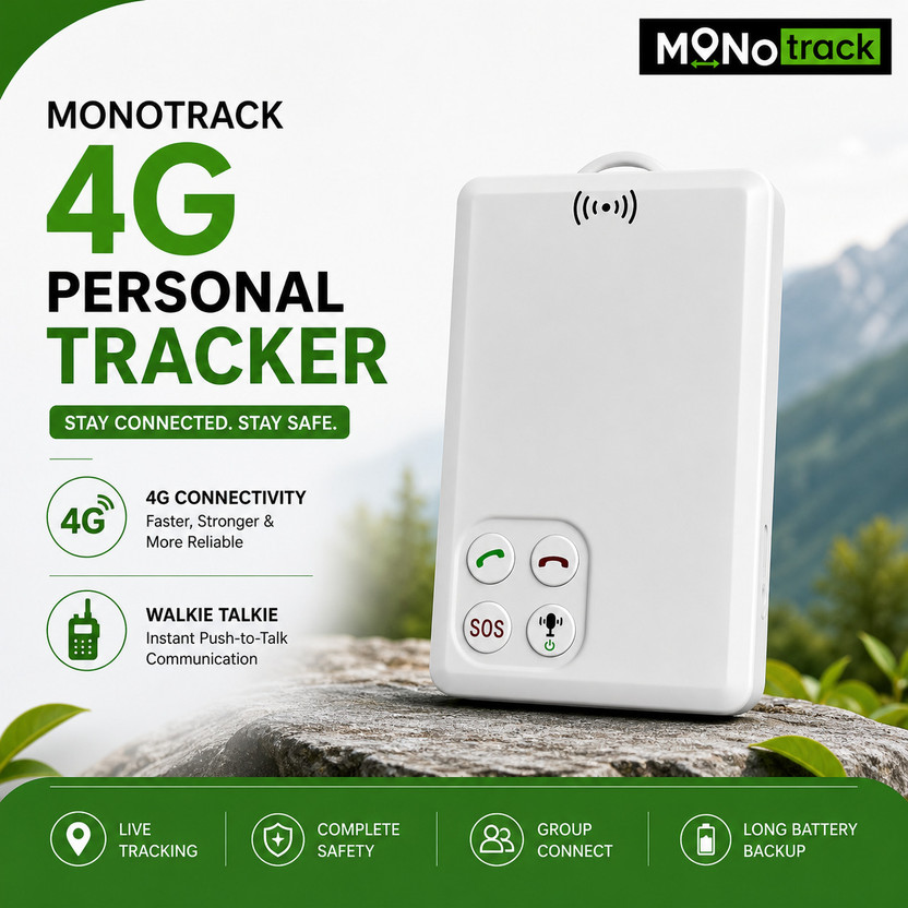 MONOTRACK 4G Personal Tracker GPS Device(White)