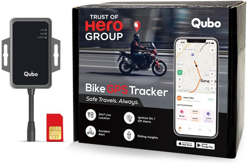 Qubo Wired GPS Tracker for Car, Bike & Truck | 1 Month App Subscription GPS Device(Black)