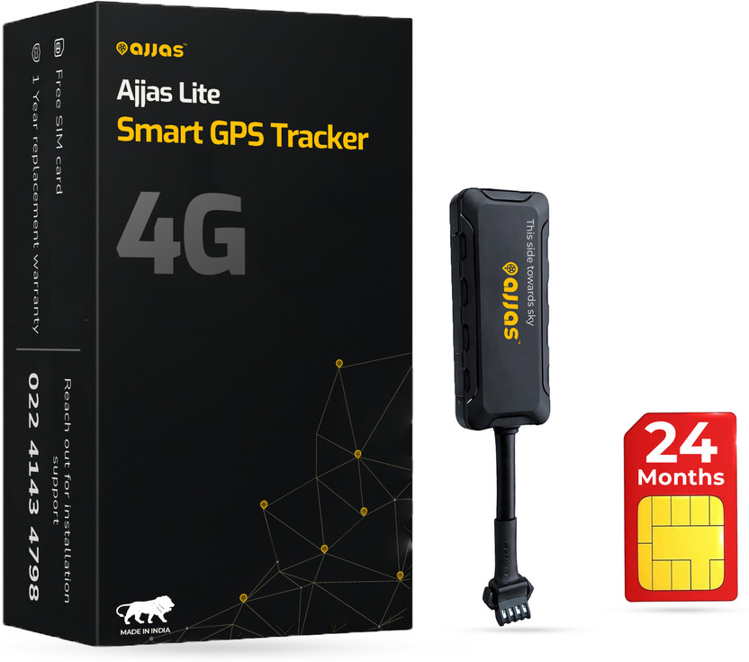 Ajjas Lite 4G Wired GPS Tracker for Car, Bike, Truck, Bus with 2 Year Data Plan GPS Device(Black)