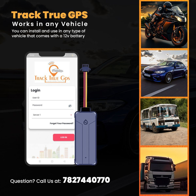 TRACKTRUE X-1 GPS (Water-Proof, Inbuilt Battery) For car, Bike,Truck with Anti-Theft Alert GPS Device(30 Maps, Black)
