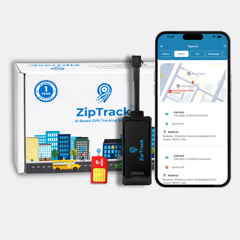ZipTrack ZT01 Hidden Wired tracker for Bike/Car with Anti-theft tracking GPS Device GPS Device(200 Maps, Black)