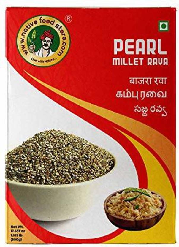 Nativefoodstore Kambu Pearl Millet Rava, 500g (Bajra/Sajjalu/Sajje
