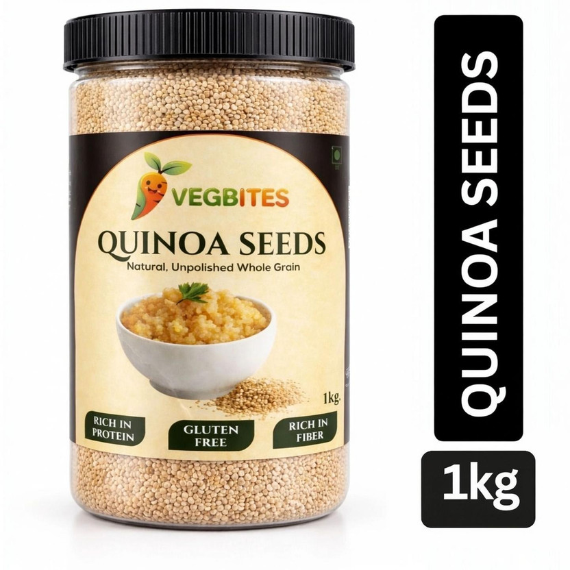 VEGBITE Quinoa Seeds 1kg - High Protein Breakfast & Diet Quinoa (1kg) Quinoa(1 kg)