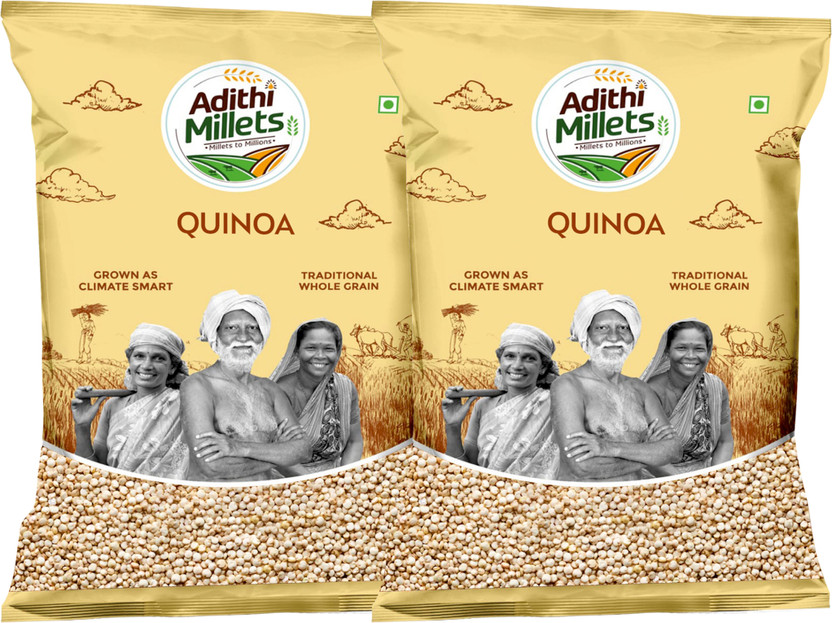 Adithi Millets Siridhanya Unpolished ORGANIC QUINOA MILLET positive grains pack of (500gm*2Pac) Quinoa(1 kg, Pack of 2)