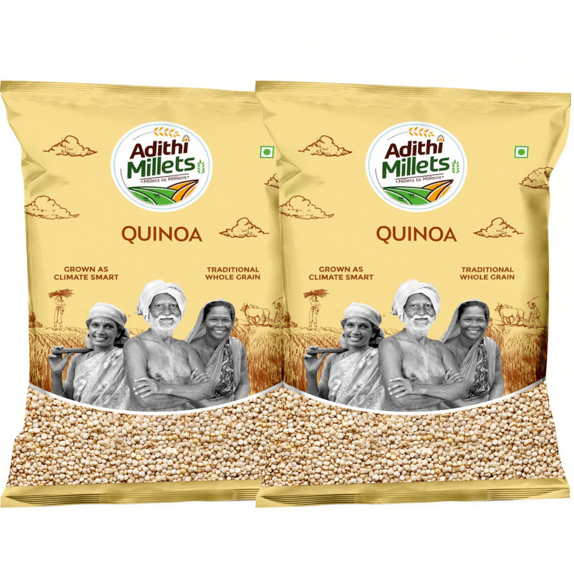 Adithi Millets Siridhanya Unpolished ORGANIC QUINOA MILLET positive grains pack of (500gm*2Pac) Quinoa(1 kg, Pack of 2)