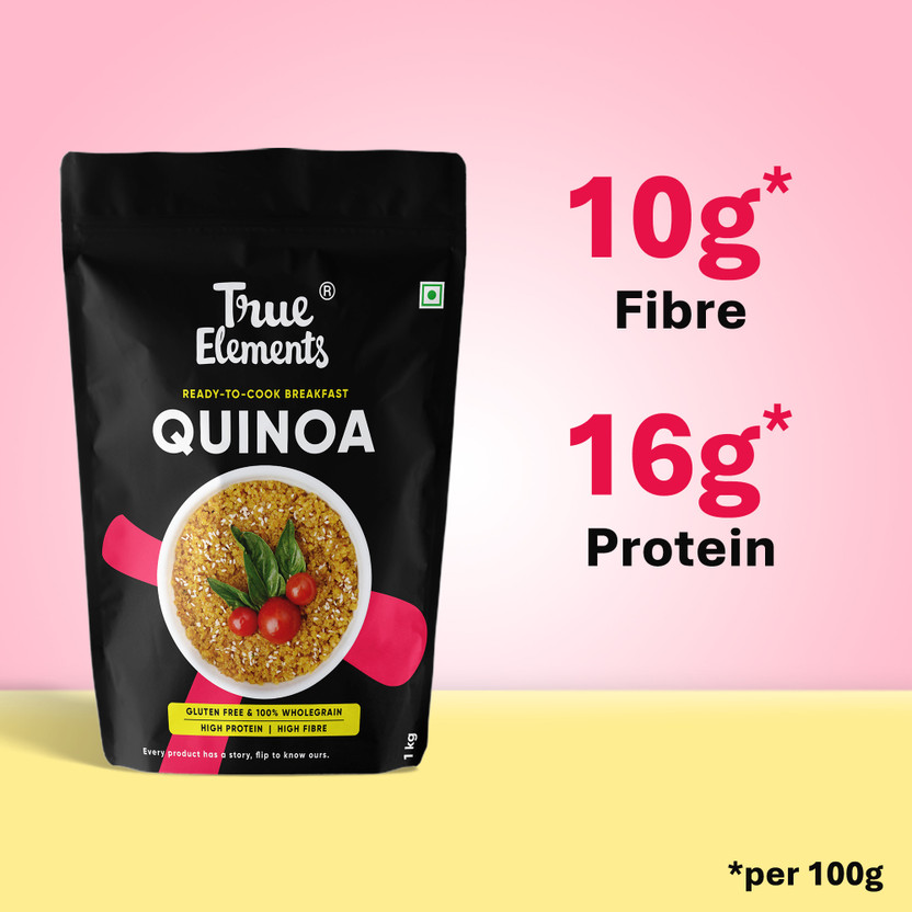 True Elements Quinoa Naturally Gluten Free, Ready to Cook Breakfast, Diet Food for Weight Loss Quinoa(1 kg)